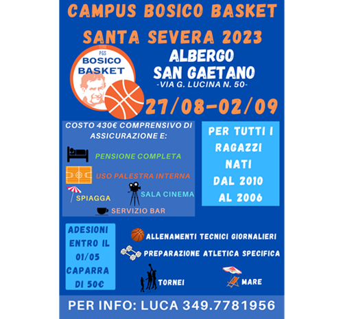 CAMPUS BOSICO BASKET SANTA SEVERA - Estate 2023