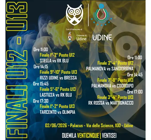 🟡🔵 FINALI TERRITORIALI U12-U13 FEMMINILI 🟡🔵