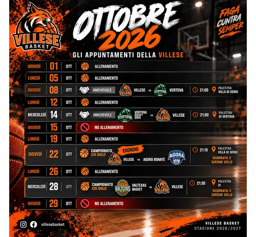 Bacheca Appuntamenti Ottobre 2026