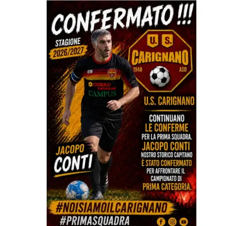 PRIMA SQUADRA - CONTINUANO LE CONFERME JACOPO CONTI