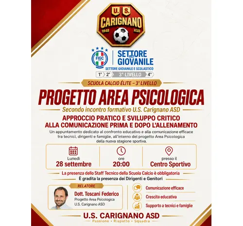 Incontro formativo - PROGETTO AREA PSICOLOGICA