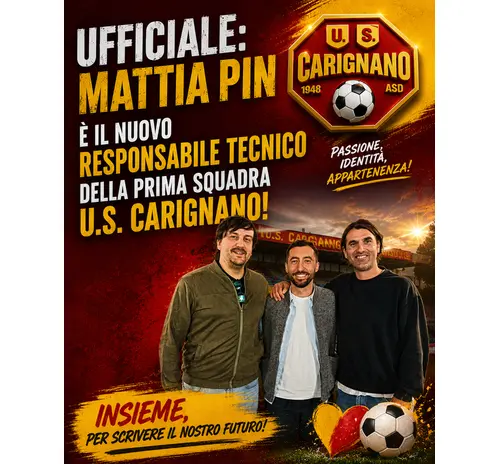 MISTER PIN NUOVO RESPONSABILE TECNICO PRIMA SQUADRA