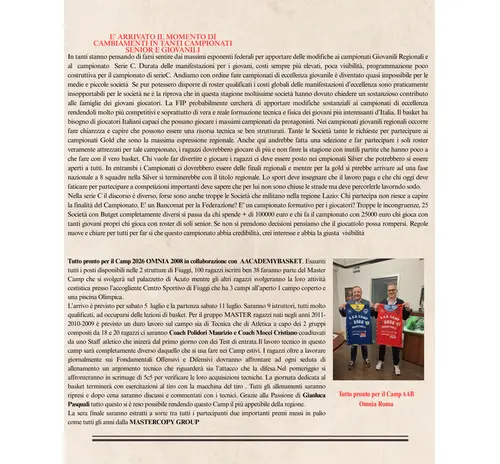 Uscito il primo numero del CORRIERE DEL BASKET