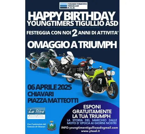 SECONDO COMPLEANNO YOUNGTIMERS TIGULLIO ASD - OMAGGIO AL MARCHIO TRIUMPH