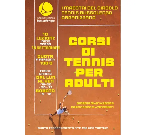 Corso Tennis per Adulti 2025/26