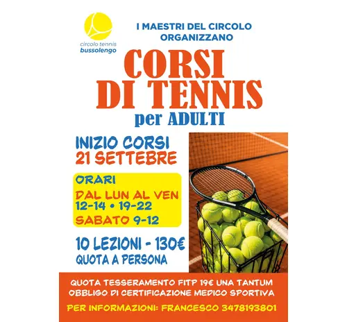 Corsi per Adulti Tennis Bussolengo