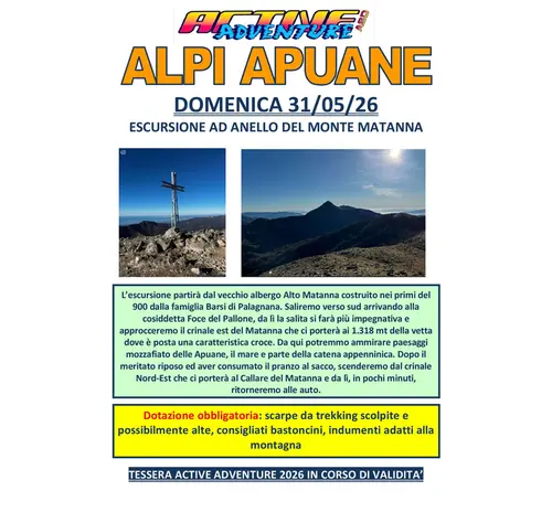 Escursione ad anello del Monte Matanna - Alpi Apuane