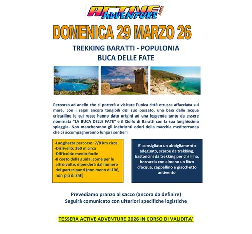 TREKKING BARATTI - POPULONIA - BUCA DELLE FATE