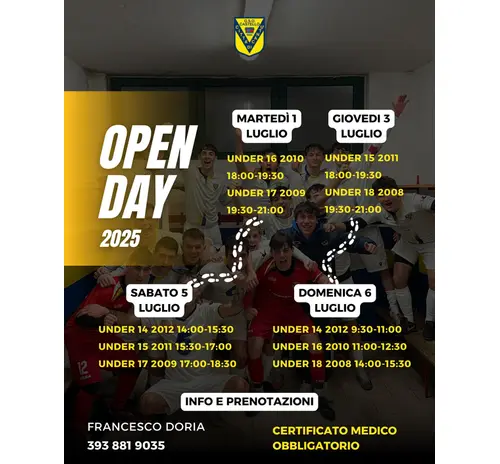 Open Day GSO Castello luglio 2025: prova gratuita per Under 14-18