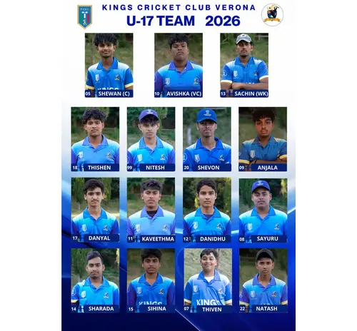 Kings Cricket Club Verona – U17 Team Ready for 2026 Season