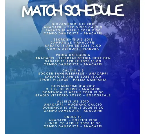 Match program, 18-20 aprile