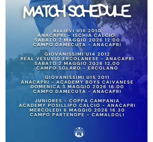 Match program,  2-6 maggio