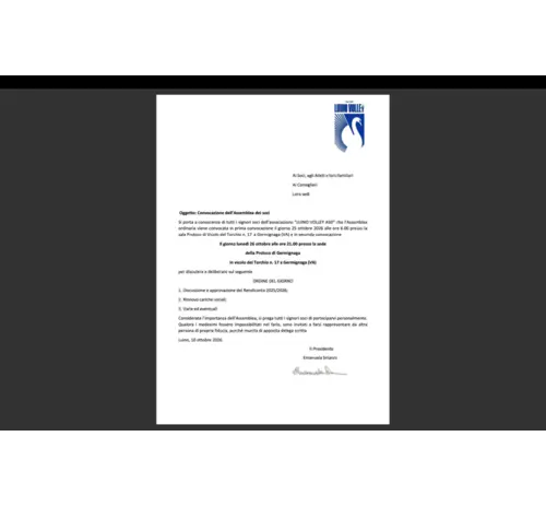 Convocazione Assemblea dei soci