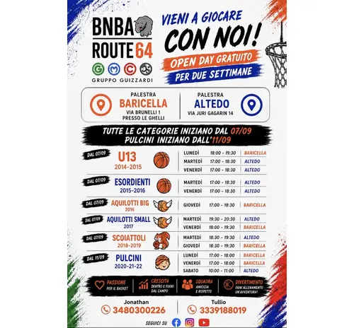 MINIBASKET OPEN DAY  DAL 7 SETTEMBRE!!!!!
