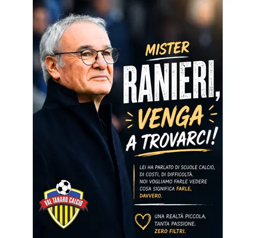 "Mister Ranieri, venga a vedere come si lavora nel Settore giovanile"