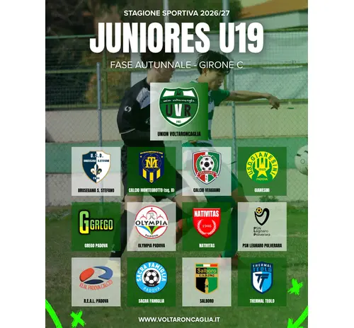 JUNIORES U19: ECCO IL NUOVO GIRONE