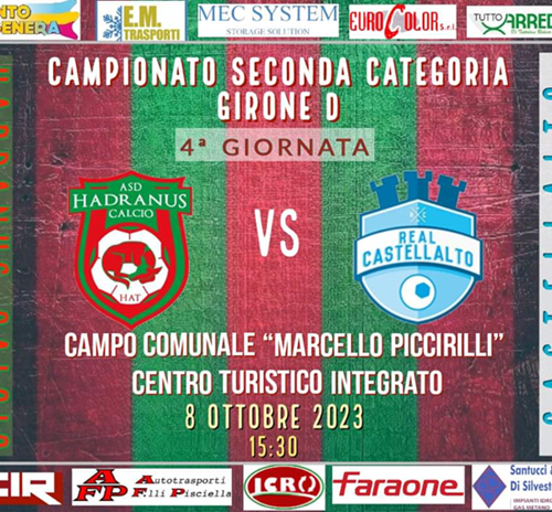 4ª Giornata di Andata HADRANUS - REAL CASTELLALTO