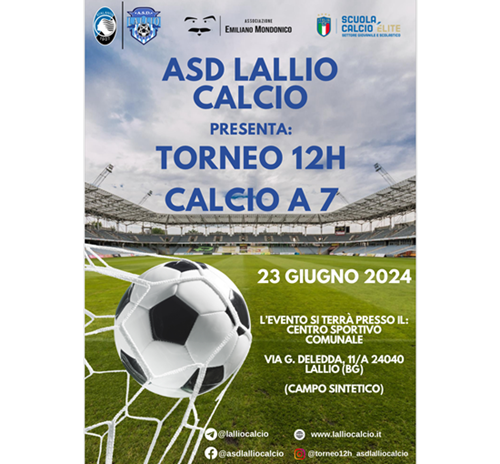 Torneo 12 ore a 7 a Lallio domenica 23 giugno 2024